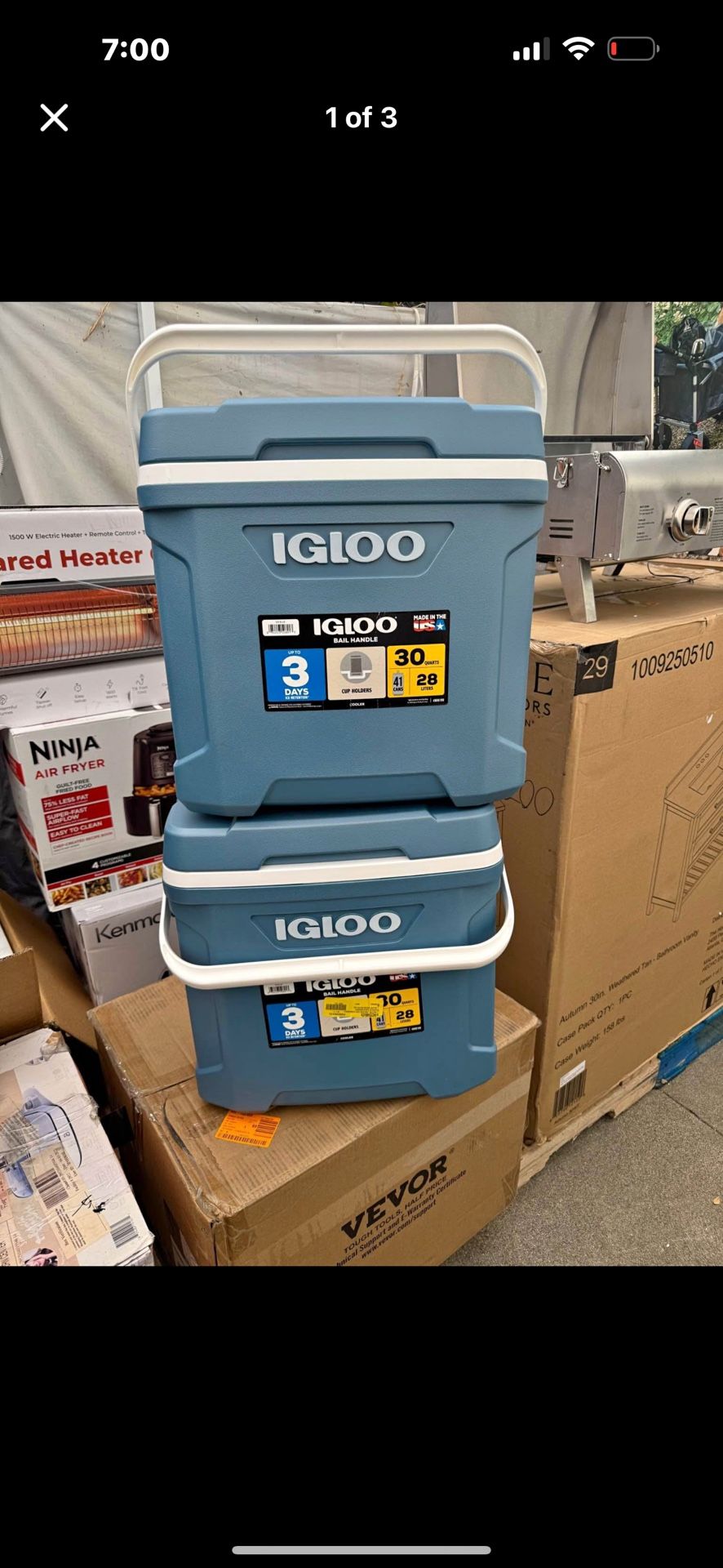 Igloo (contact info removed)-Quart Cooler, Ice Blue