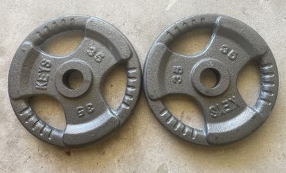 Pair of 35 lbs Olympic Weights (2 In)