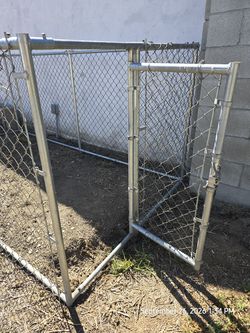 10x5 Galvanized Chain Link Dog Kennel – Used, 5 ft Tall