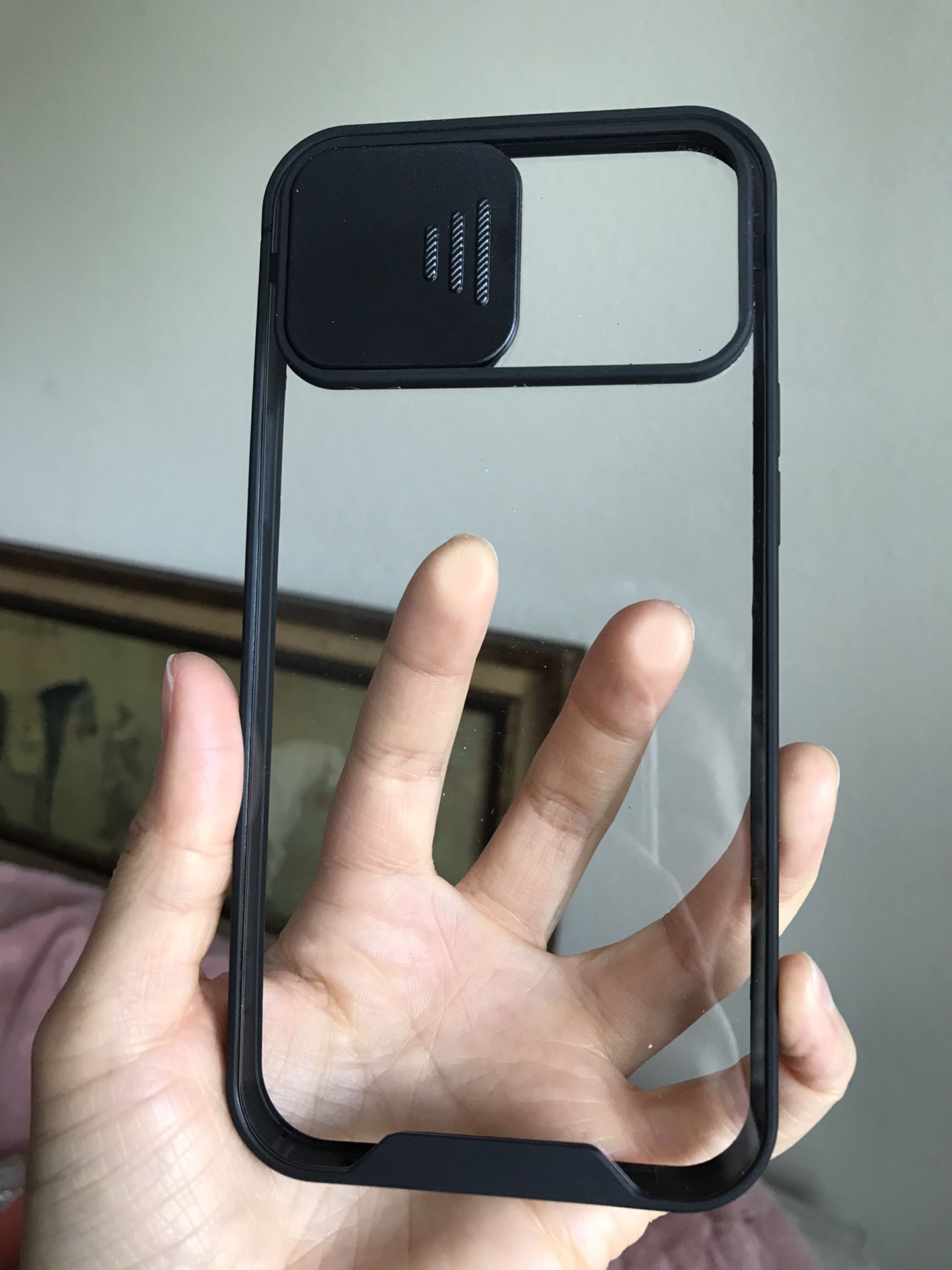 For iPhone 12 Pro Max Phone Case Clear With Camera Slider
