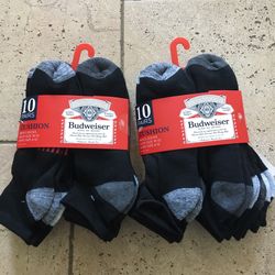 NWT Budweiser Men’s Cushioned Socks 20 Pairs 