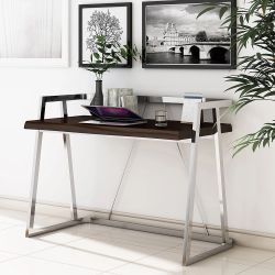 Brown and Silver Writing Desk Escritorio Laptop New Box