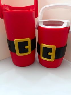 Santa Belt Christmas Drink Containers, 12oz and 16oz can koozies or coolies
