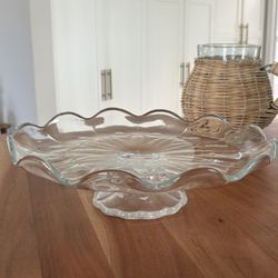 Vintage Glass Cake Stand / Plate