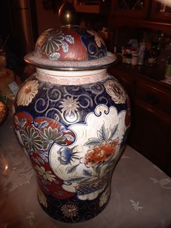 Antique Asian porcelain urn Large 19.5"