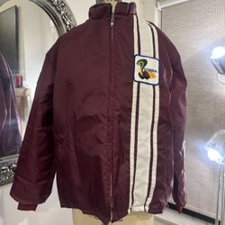 Vintage Men’s Ford Cobra Lined Racing Jacket Burgundy Color Size Small & XL