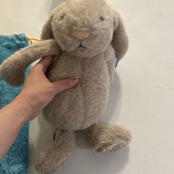 Jellycat Bashful Beige Bunny Stuffed Animal, Medium 12 inches - Rabbit and Bunny Plush Toy - Classic Children's Gift