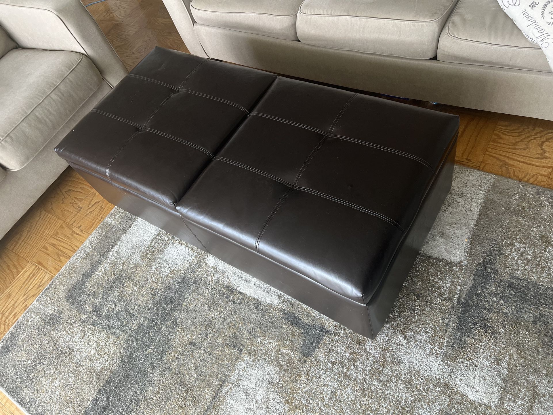 Leather Ottoman With Storage