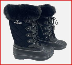 🤩💰🔥💲👢Size 7 Merence Women's Winter Boots – Black & Water-Resistant (Like New) Price: $40