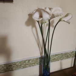 Beautiful 6 White Silk Calla Lily Flower Arrangement 