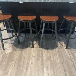 Adjustable Swivel Barstools-Bronze