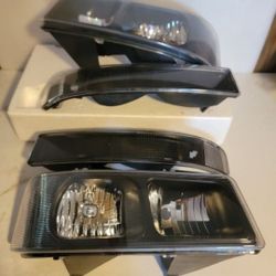 03-23 Chevrolet Express Gmc Savana Headlights Luces Micas Calaveras Faros Faroles Focos Headlamps Chevy