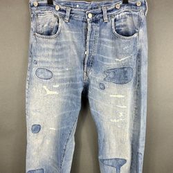 Levi's 501XX Vintage 1940s Reproduction Patched Selvedge Jeans Levis 33/32 RARE