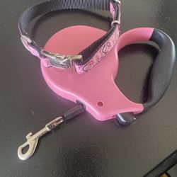 Pink Collar & Leash Combo- Small/Medium Size