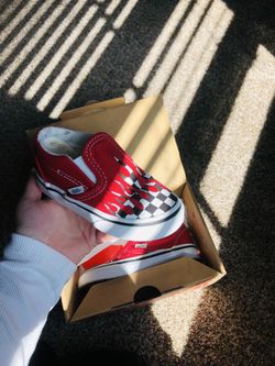Checker Flame Vans Size 6