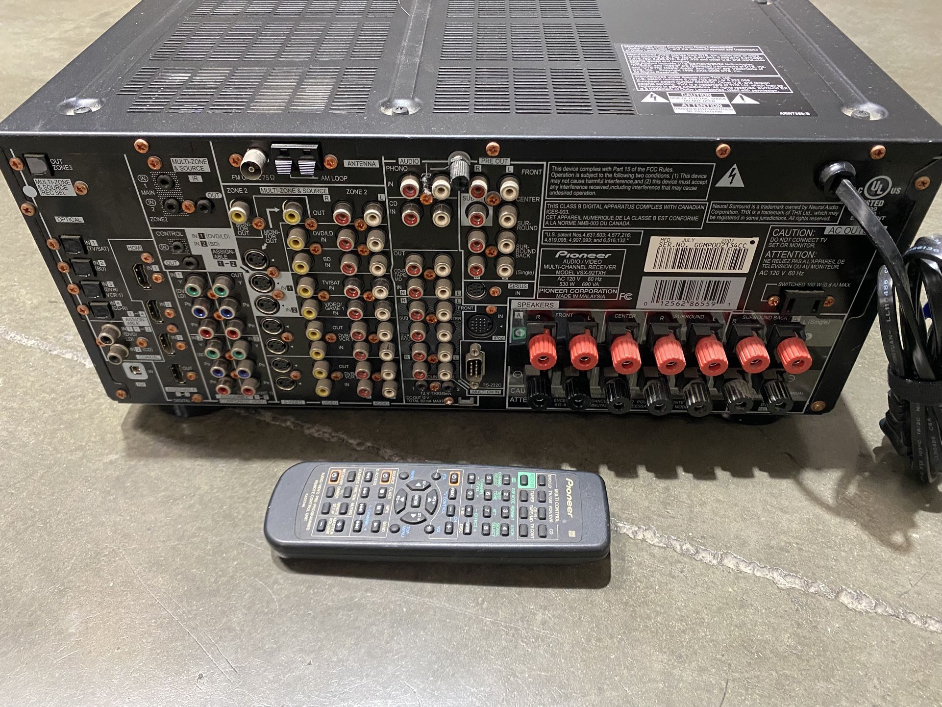 130 Watt x 7 Channel Pioneer Elite Surround Sound Receiver