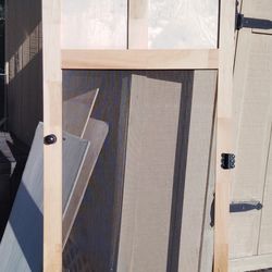 Wood screen door