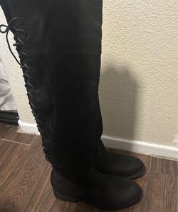 Knee high black boots