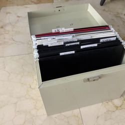 Metal Locking File Box w/ Hanging Folders