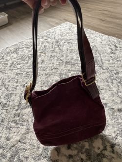 Purple coach Suede shoulder bag