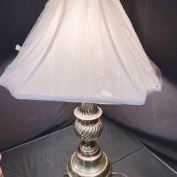 Antique Brass Lamp With Shade 