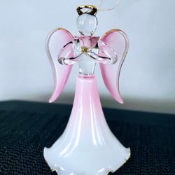 Glass Angel-Solid Gold Trim
