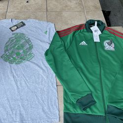 ADIDAS MEXICO JACKET AND SHIRT SMALL NEW 