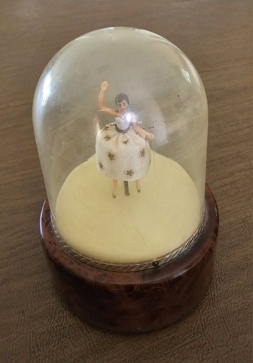 Vtg 50's REUGE DANCING BALLERINA AUTOMATON MUSIC BOX SWITZERLAND WORKS!