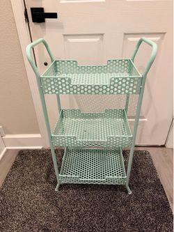 Mint green 3 tier metal shelf