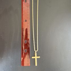 10K 18” Gold Chain with Cross Pendant