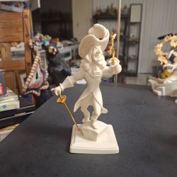 Disney Peter Pan's Captain Hook 9" Fine Porcelain Figurine Accented W/Goldtone On Sword & Hook, Vintage Late 20th Century