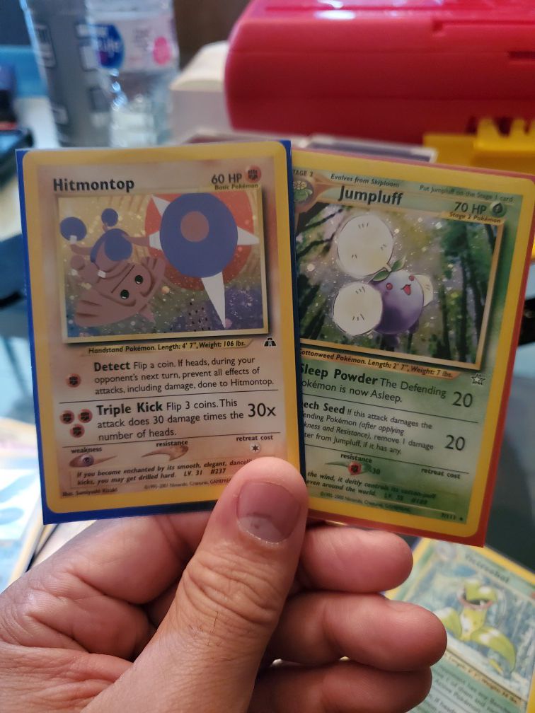 Pokemon Cards Neo Hitmontop And Jumpluff