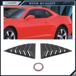 For 2010-2015 Chevy Camaro Side Window Louvers Cover Black