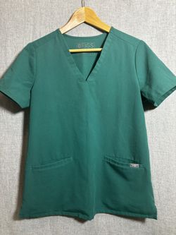 FIGS Casma Three-Pocket Scrub Top Green Small