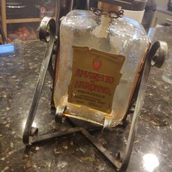 Vintage Armaretto Bottle And Stand