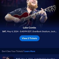 Luke Combs 4/4 2 Tickets $160