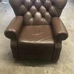Real brown leather recliner big size good condition
