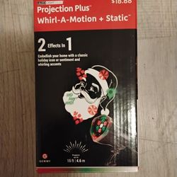 Gemmy LED Lightshow Projection Plus Whirl-a-Motion-Static Santa Christmas 85768