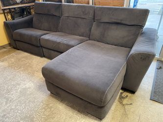 Stone Grey Power Recliner Sectional w/ Chaise Lounger