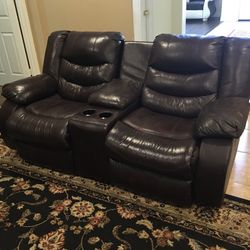 Ashley Recliner leather sofa