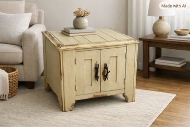 Farmhouse Style Wood Side Table