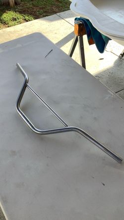 Vintage Klunker Bars, Maybe Matthews, 34” Wide, 8 1/2” Rise, Super Old School, Patina Chrome, Located in La Habra