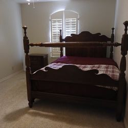 Queen Head Board, Footboard And Nightstand