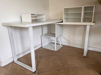 MOVING SALE!! White desk with shelves