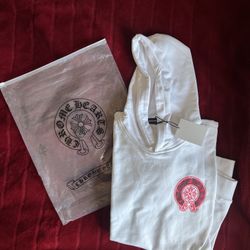 Chrome Hearts Hoodie Pink and white