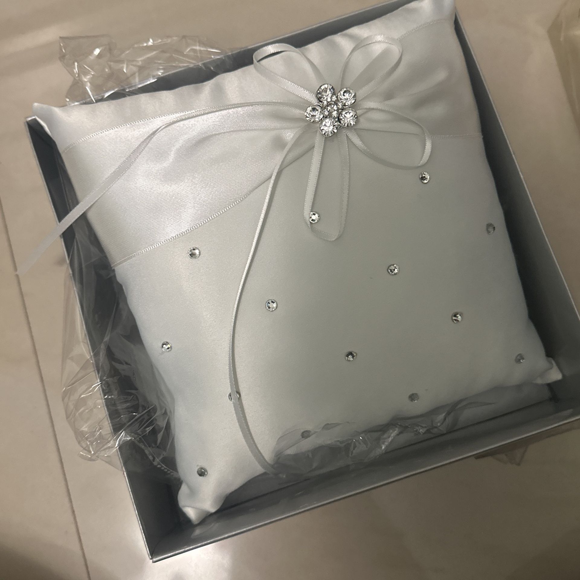 White 8x8 Ring Bearer Pillow