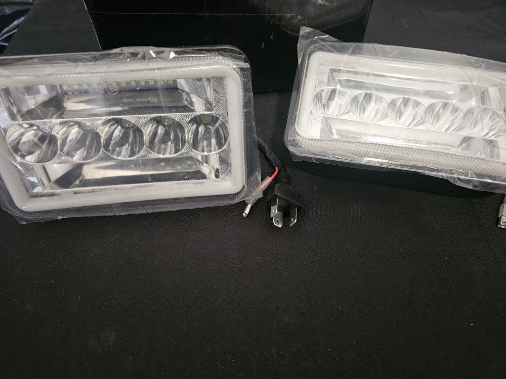 Brand New In Box 2PCS 4x6 LED Headlights Pair with Hi-Lo Beam DRL