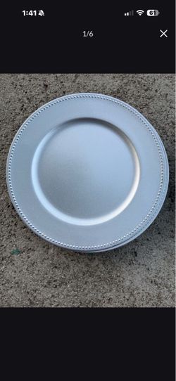 Silver Beaded Charger Plates
