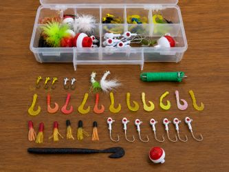 🎣 Fishing Tackle Box with Jigs, Soft Plastics, Floats & Accessories