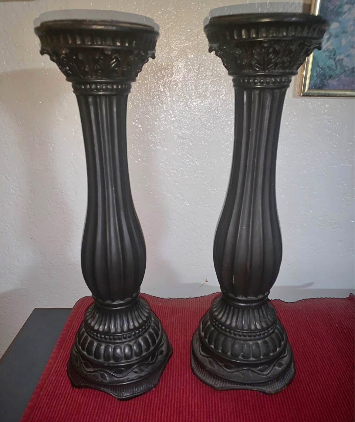 Pair of Wooden Candle Holders